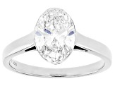 White Lab-Grown Floating Diamond G VS2 10K White Gold Solitaire Ring 2.00ct