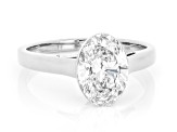 White Lab-Grown Floating Diamond G VS2 10K White Gold Solitaire Ring 2.00ct