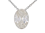 White Lab-Grown Floating Diamond G VS2 10K White Gold Solitaire Slide Pendant With 18" Chain 2.00ct