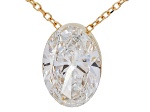 White Lab-Grown Floating Diamond G VS2 10K Yellow Gold Solitaire Slide Pendant With 18" Chain 2.00ct