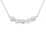 White Lab-Grown Floating Diamond G VS2 10K White Gold Station Necklace 1.00ctw