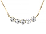 White Lab-Grown Floating Diamond G VS2 10K Yellow Gold Station Necklace 1.00ctw