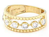 White Lab-Grown Floating Diamond G VS2 10K Yellow Gold Ring 0.60ctw