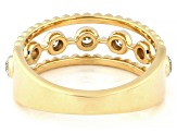 White Lab-Grown Floating Diamond G VS2 10K Yellow Gold Ring 0.60ctw