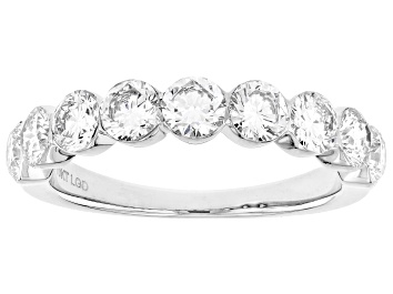 White Lab-Grown Diamond Rhodium Over Sterling Silver Band Ring 1.00ctw