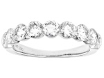 White Lab-Grown Floating Diamond G VS2 10K White Gold Band Ring 1.65ctw