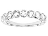 White Lab-Grown Floating Diamond G VS2 10K White Gold Band Ring 1.65ctw