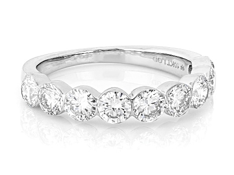 White Lab-Grown Floating Diamond G VS2 10K White Gold Band Ring 1.65ctw