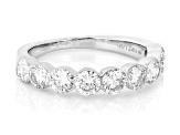 White Lab-Grown Floating Diamond G VS2 10K White Gold Band Ring 1.65ctw
