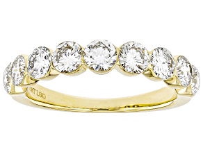 White Lab-Grown Floating Diamond G VS2 10K Yellow Gold Band Ring 1.65ctw