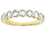 White Lab-Grown Floating Diamond G VS2 10K Yellow Gold Band Ring 1.65ctw