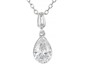 White Lab-Grown Diamond H SI 10k Yellow Gold Heart Slide Pendant With Box Chain 1.00ctw