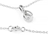 White Lab-Grown Floating Diamond G VS2 10K White Gold Dangle Pendant With 18" Chain 0.50ctw