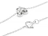 White Lab-Grown Floating Diamond G VS2 10K White Gold Slide Pendant With 18" Chain 0.50ctw