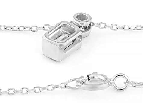 White Lab-Grown Floating Diamond G VS2 10K White Gold Necklace 0.55ctw