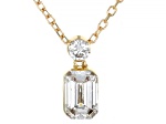White Lab-Grown Floating Diamond G VS2 10K Yellow Gold Necklace 0.55ctw