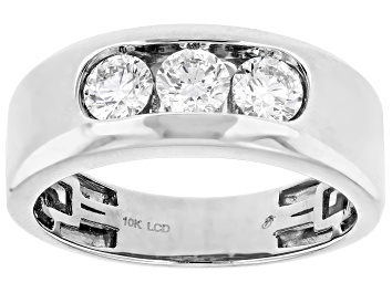 White Diamond 10k Yellow Gold Mens Band Ring 0.50ctw