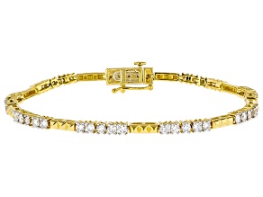 White Lab-Grown Diamond F-G SI 14K Yellow Gold Over Sterling Silver Tennis Bracelet 2.00ctw