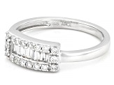 White Lab-Grown Diamond F-G SI Rhodium Over Sterling Silver Band Ring 0.33ctw