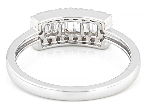 White Lab-Grown Diamond F-G SI Rhodium Over Sterling Silver Band Ring 0.33ctw