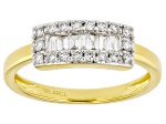 White Lab-Grown Diamond F-G SI 14K Yellow Gold Over Sterling Silver Band Ring 0.33ctw
