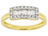 White Lab-Grown Diamond F-G SI 14K Yellow Gold Over Sterling Silver Band Ring 0.33ctw