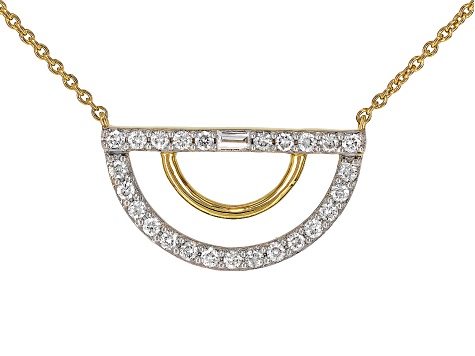 White Lab-Grown Diamond F-G SI 14K Yellow Gold Over Sterling Silver Station Necklace 0.33ctw