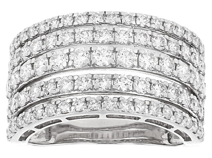 White Lab-Grown Diamond F-G SI Rhodium Over Sterling Silver Ring 2.00ctw