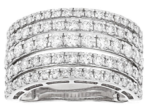 White Lab-Grown Diamond F-G SI Rhodium Over Sterling Silver Ring 2.00ctw