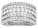 White Lab-Grown Diamond F-G SI Rhodium Over Sterling Silver Ring 2.00ctw