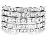 White Lab-Grown Diamond F-G SI Rhodium Over Sterling Silver Ring 2.00ctw