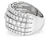 White Lab-Grown Diamond F-G SI Rhodium Over Sterling Silver Ring 2.00ctw