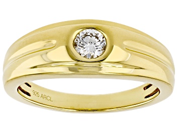 White Diamond 10k White Gold Mens Band Ring 0.20ctw