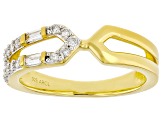 White Lab-Grown Diamond F-G SI 14K Yellow Gold Over Sterling Silver Ring 0.25ctw