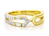 White Lab-Grown Diamond F-G SI 14K Yellow Gold Over Sterling Silver Ring 0.25ctw