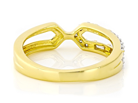 White Lab-Grown Diamond F-G SI 14K Yellow Gold Over Sterling Silver Ring 0.25ctw