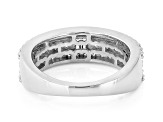 White Lab-Grown Diamond F-G SI Rhodium Over Sterling Silver Band Ring 1.00ctw