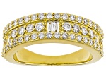 White Lab-Grown Diamond F-G SI 14K Yellow Gold Over Sterling Silver Band Ring 1.00ctw