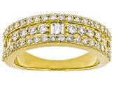 White Lab-Grown Diamond F-G SI 14K Yellow Gold Over Sterling Silver Band Ring 1.00ctw