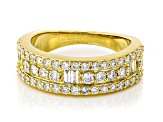 White Lab-Grown Diamond F-G SI 14K Yellow Gold Over Sterling Silver Band Ring 1.00ctw