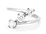 White Lab-Grown Diamond F-G VS Rhodium Over Sterling Silver 3-Stone Ring 1.00ctw