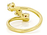 White Lab-Grown Diamond F-G VS 14K Yellow Gold Over Sterling Silver 3-Stone Ring 1.00ctw