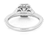 White Lab-Grown Diamond F-G SI Rhodium Over Sterling Silver Halo Ring 1.00ctw