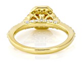 White Lab-Grown Diamond F-G SI 14K Yellow Gold Over Sterling Silver Halo Ring 1.00ctw