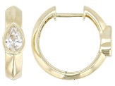 White Lab-Grown Diamond F SI2 10k Yellow Gold Hoop Earrings 0.50ctw