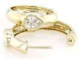 White Lab-Grown Diamond F SI2 10k Yellow Gold Hoop Earrings 0.50ctw