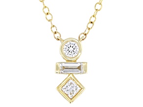 White Lab-Grown Diamond F SI2 10k Yellow Gold Necklace 0.25ctw