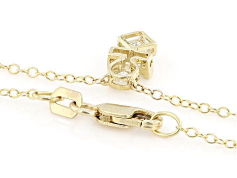 White Lab-Grown Diamond F SI2 10k Yellow Gold Necklace 0.25ctw