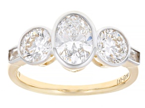 White Lab-Grown Diamond H SI1 14k Yellow Gold Ring 2.50ctw