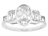 White Lab-Grown Diamond H SI1 14k White Gold Bezel Ring 2.50ctw